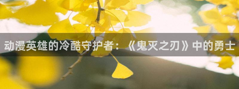 风车动漫畅享免费：动漫英雄的冷酷守护者：《鬼灭之刃》中的勇士